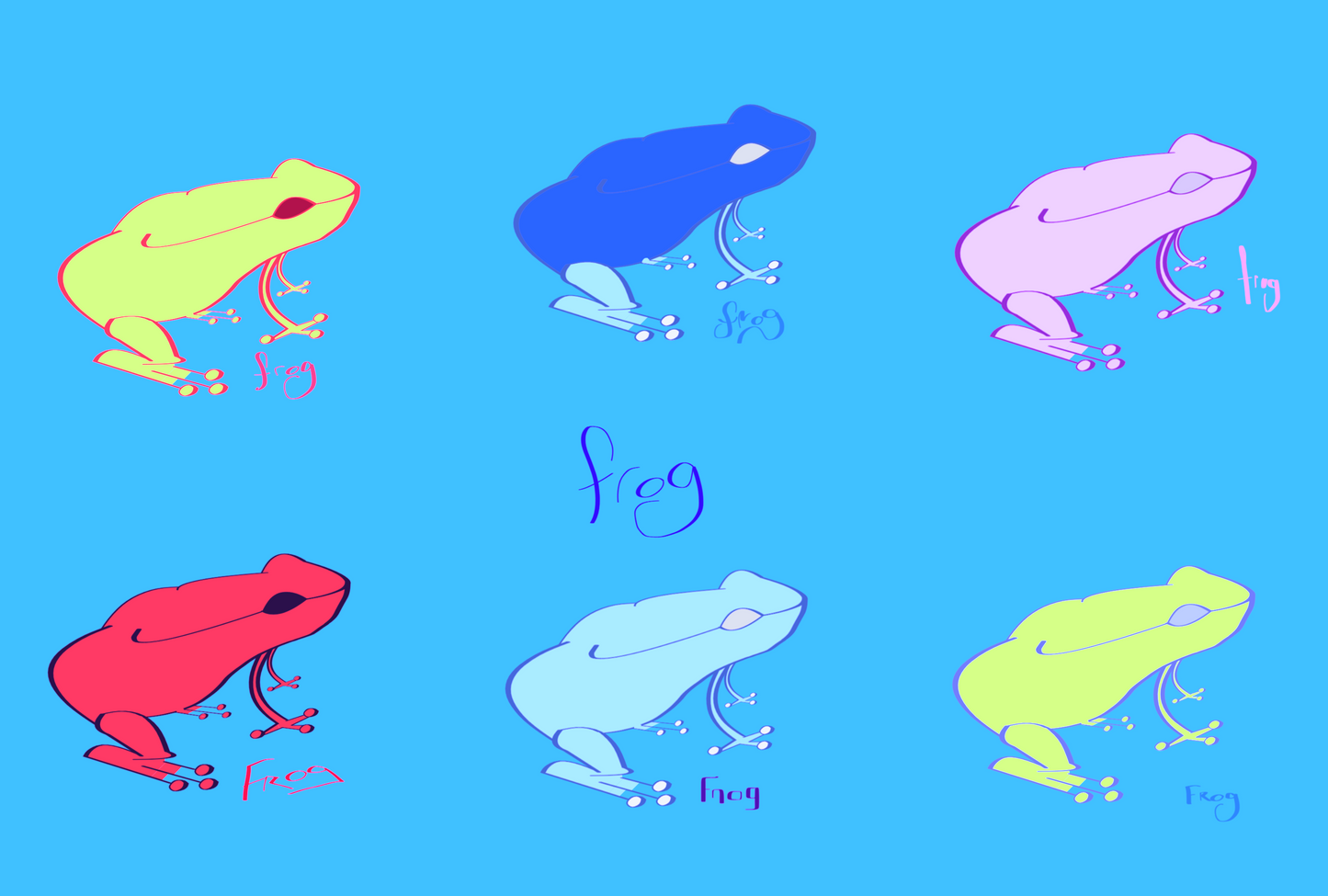 Catoshi Frogs Pastel Print - unframed glossy