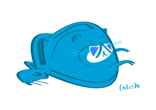 Catoshi 2.0 Blue Print - unframed glossy