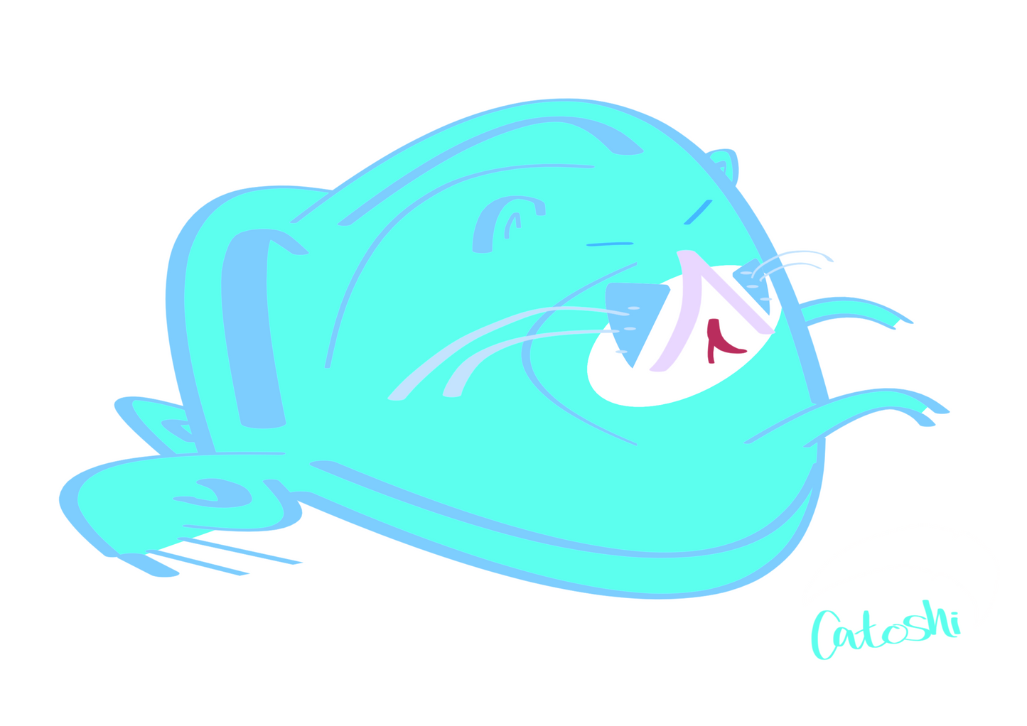 Catoshi 2.0 Pastel Mint  Print - unframed glossy