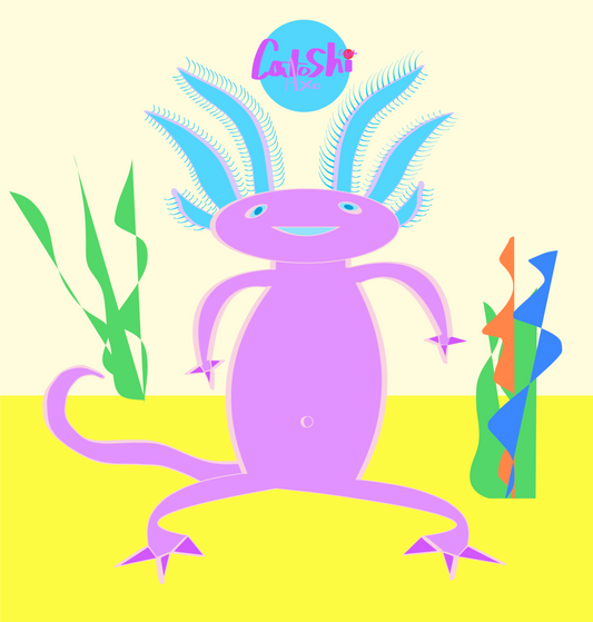Catoshi Axo Purple Giclee print - unframed glossy