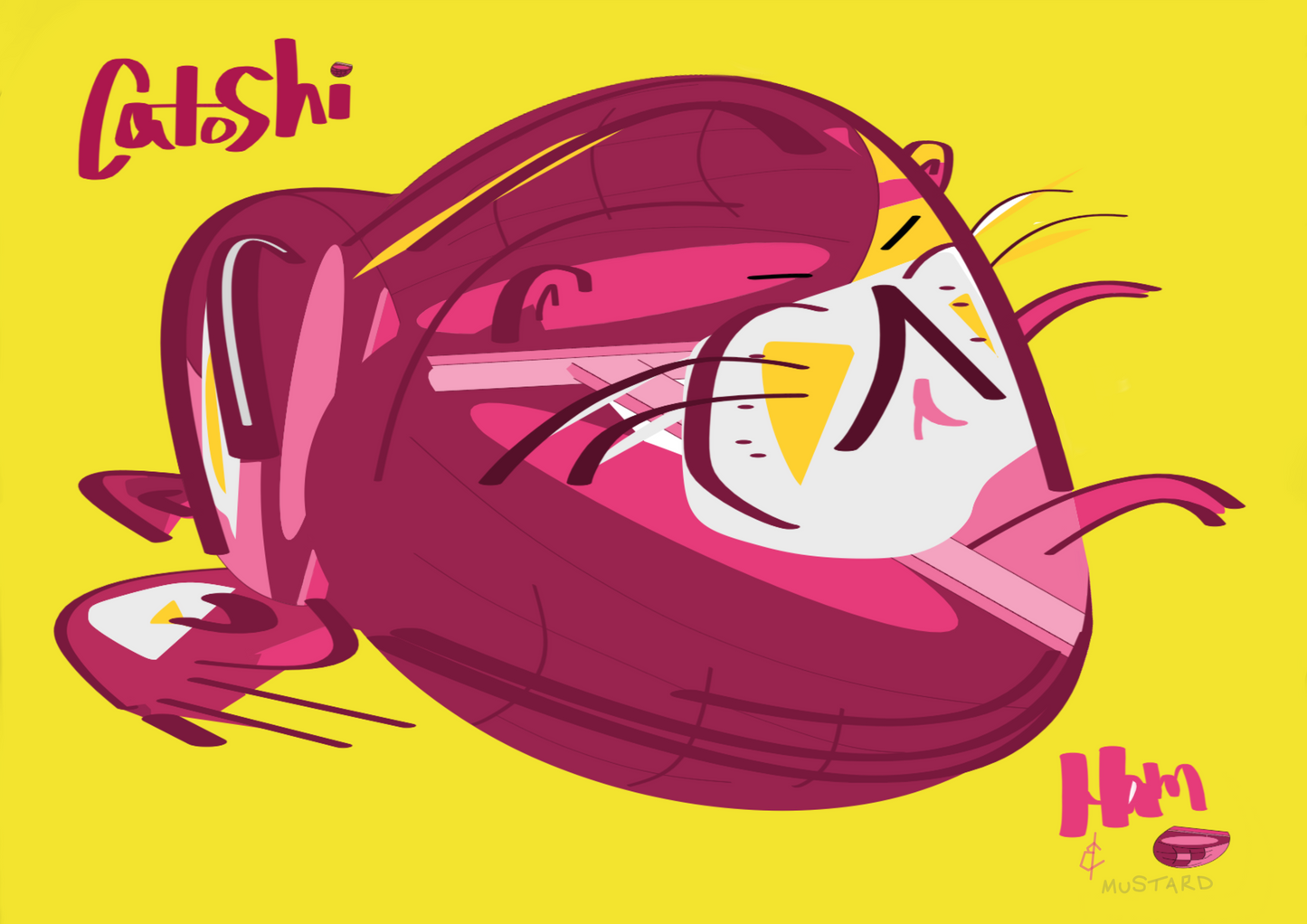 Catoshi Ham & Mustard Print - unframed glossy