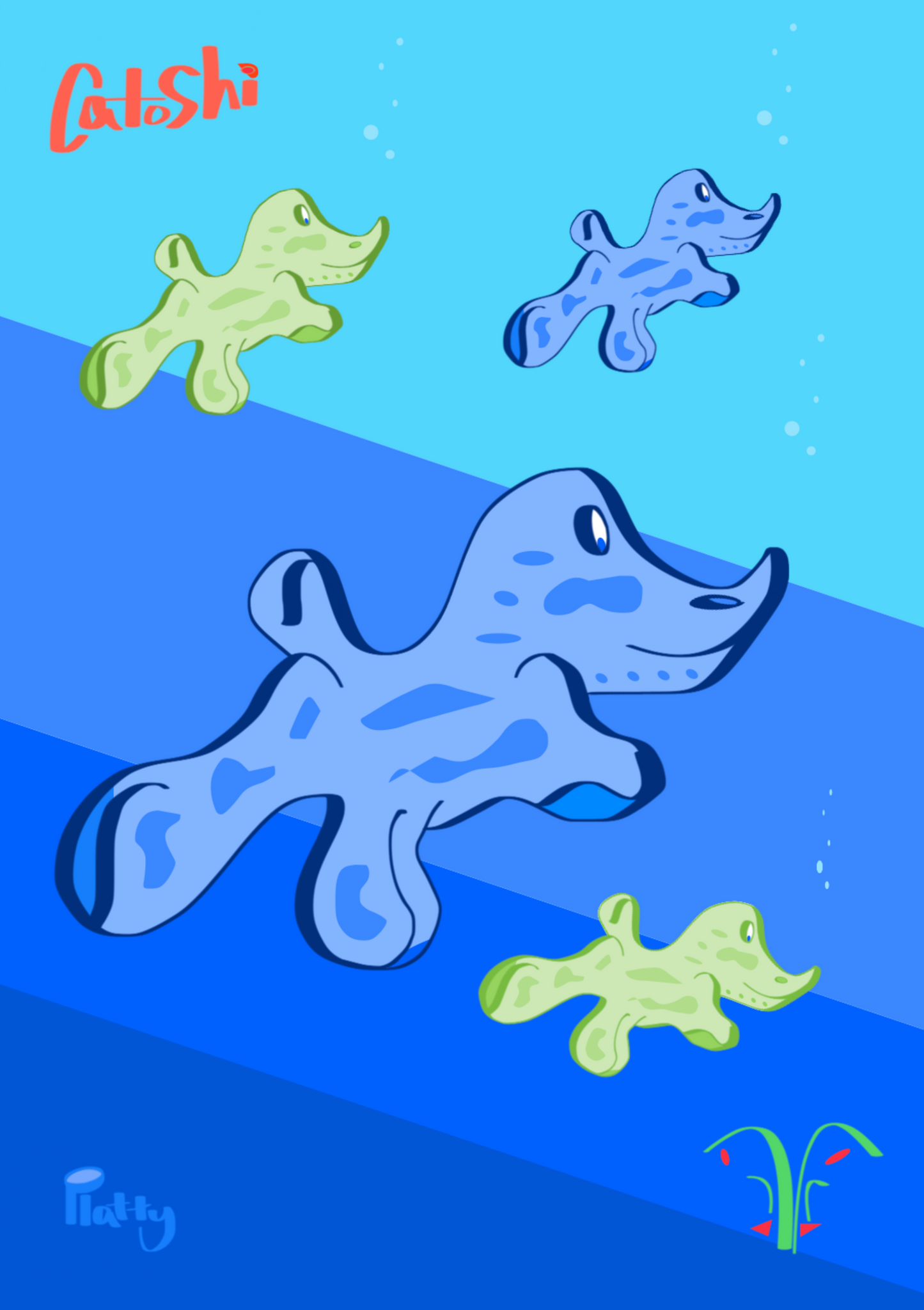 Catoshi Platty Pastel  Print - unframed glossy