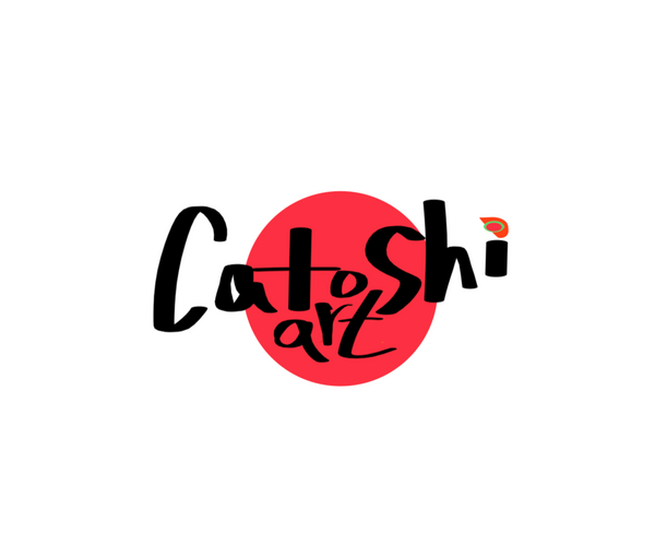 Logo with 'Catoshi Art' text and a red circle on a white background