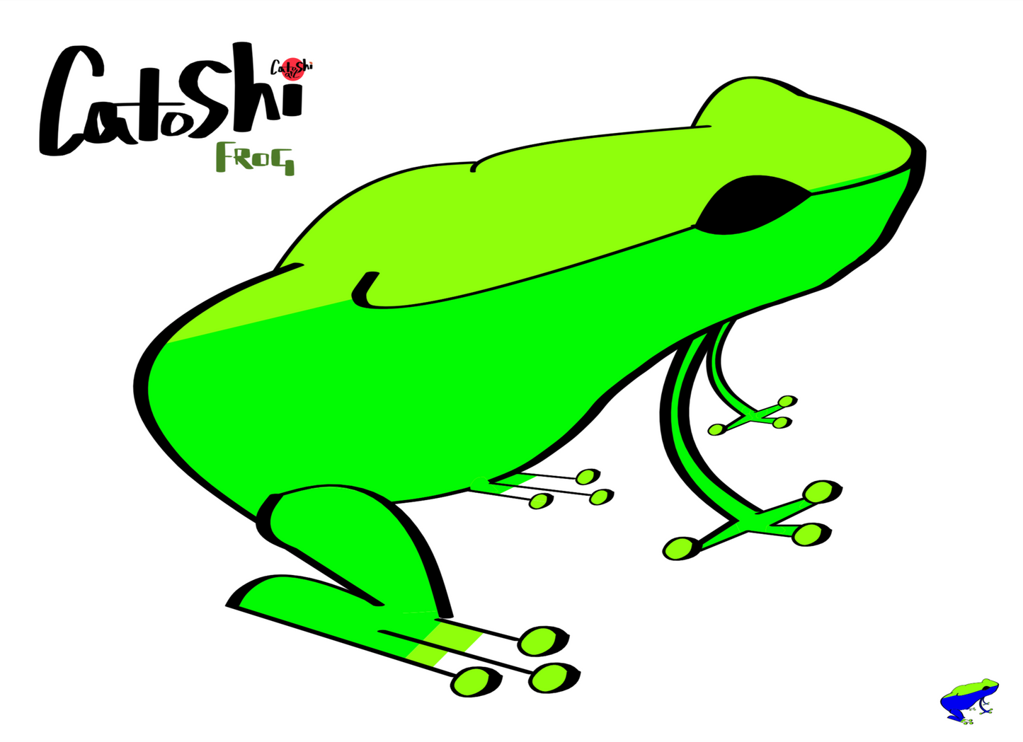 Frog Catoshi Green Print - unframed glossy